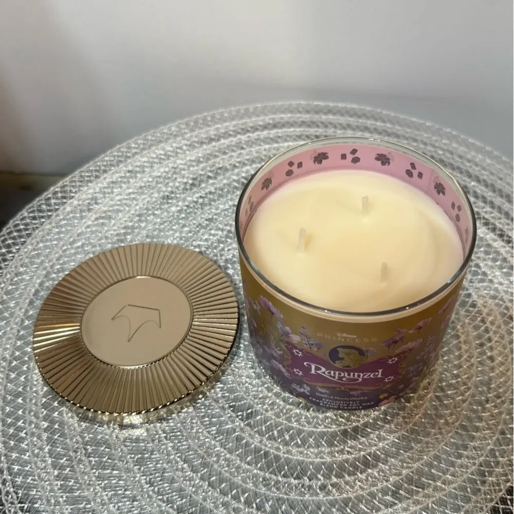 BBW Disney Rapunzel 3 Wick Scented Candle NWT